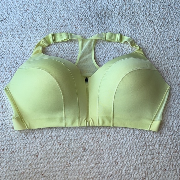 Adidas X IVY PARK IVP Zip Front Medium Impact Sports Bra Yellow Tint 4X - Picture 5 of 9